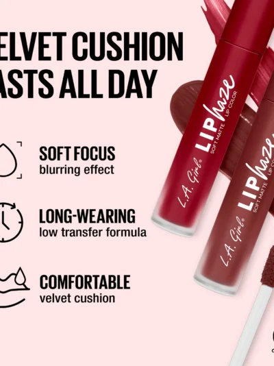 L.A. Girl Lip Haze Blurring Soft Matte Lip Color- Love Me GLC765 - Image 4