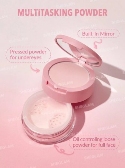 SHEGLAM Insta-Ready Face & Under Eye Setting Powder Duo-Bubblegum - Image 3