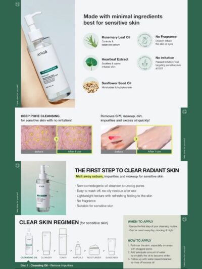 ANUA Heartleaf Pore Control Cleansing Oil Mild 200ml - Image 3