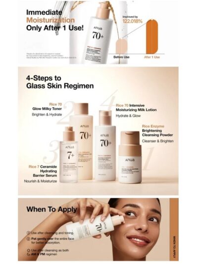ANUA RICE 70 INTENSIVE MOISTURIZING MILK 150ml - Image 4