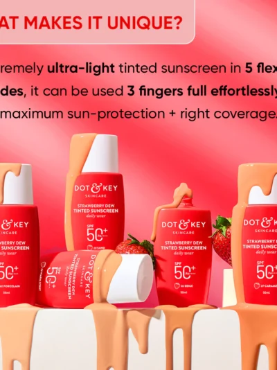 Dot and Key Strawberry Dew Tinted Sunscreen SPF 50+ PA++++ (01 Porcelain) - Image 3