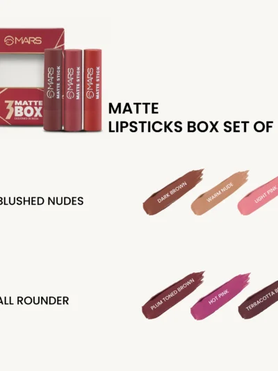 MARS Matte Lipsticks Box Set Shade - 5 Blushed Nudes - Image 4